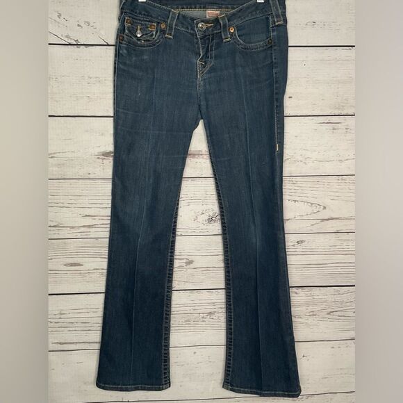 True Religion Boot Cut Womens 29 Denim Jeans Dark Wash Blue‎ - Picture 1 of 7